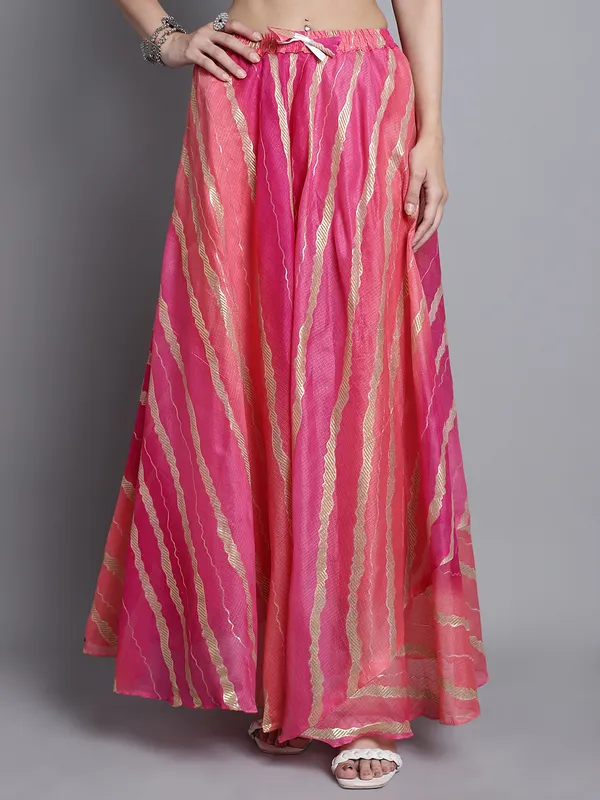 Magenta_Cotton_Kota_Doriya_Printed_Casual_Skirt_For_Women