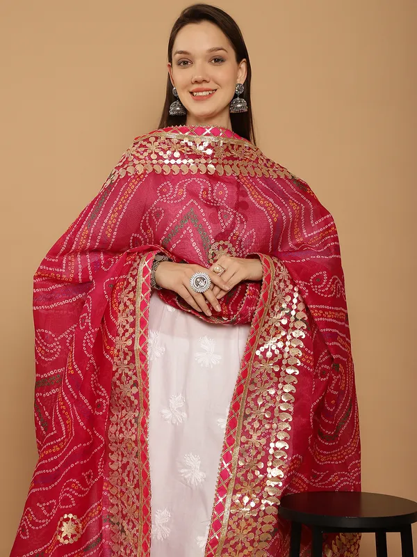 Magenta_Cotton_Kota_Doriya_Gota_Patti_Work_Dupatta