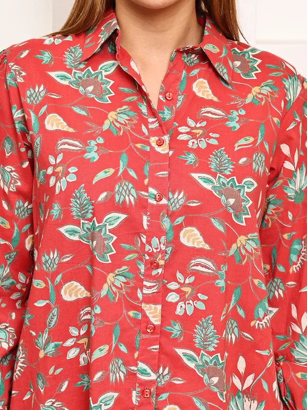 Red_Cotton_Printed_Casual_Co-Ords_For_Women