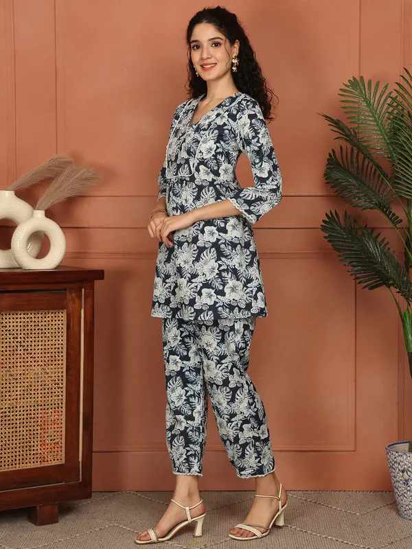 Navy_Blue_Cotton_Printed_Casual_Co-Ords_For_Women