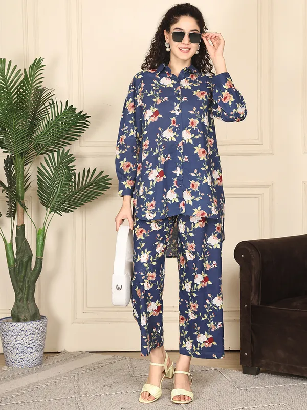 Navy_Blue_Cotton_Printed_Casual_Co-Ords_For_Women