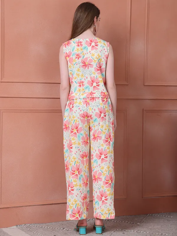 Pink_Cotton_Printed_Casual_Co-Ords_For_Women