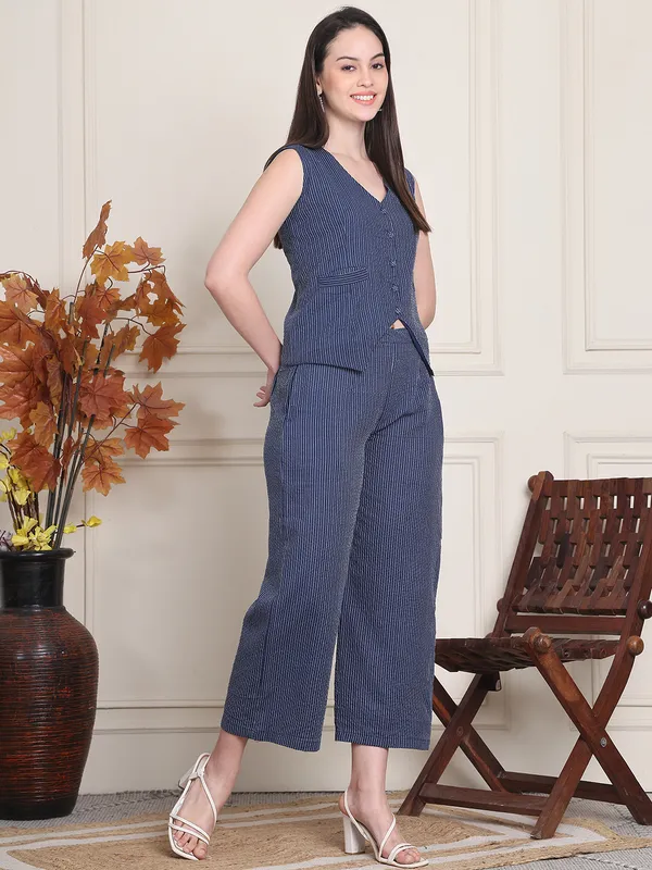 Navy_Blue_Cotton_Striped_Casual_Co-Ords_For_Women