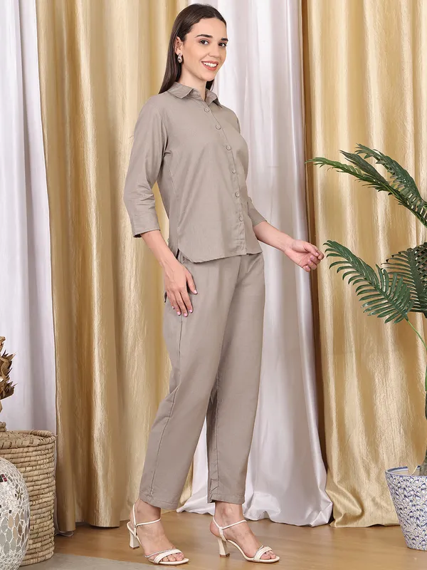 Brown_Cotton_Blend_Solid_Casual_Co-Ords_For_Women
