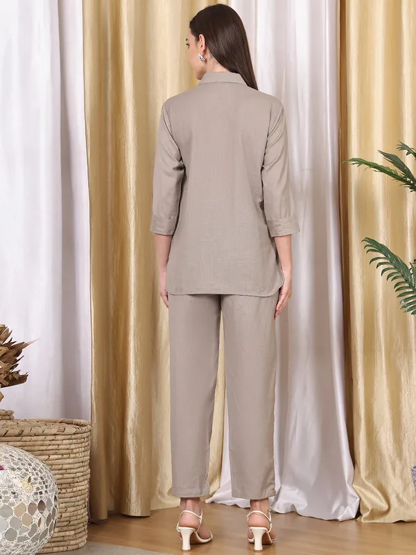 Brown_Cotton_Blend_Solid_Casual_Co-Ords_For_Women
