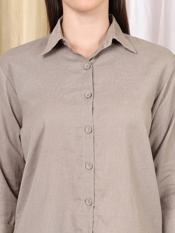 Brown_Cotton_Blend_Solid_Casual_Co-Ords_For_Women