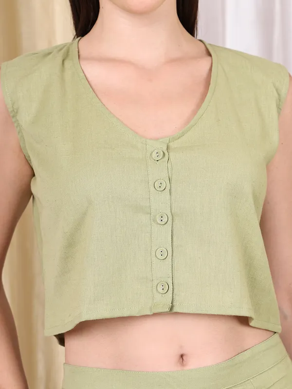 Olive_Cotton_Blend_Solid_Casual_Co-Ords_For_Women