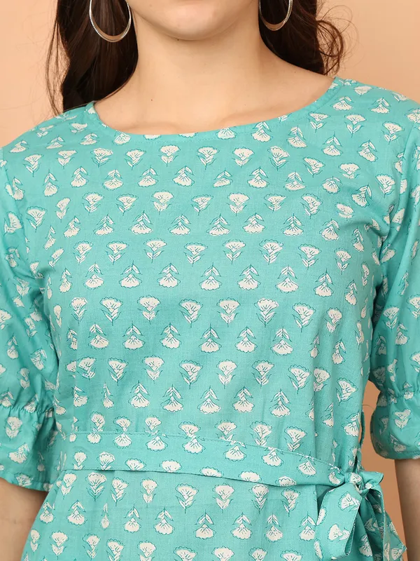 Green_Cotton_Printed_Casual_Co-Ords_For_Women