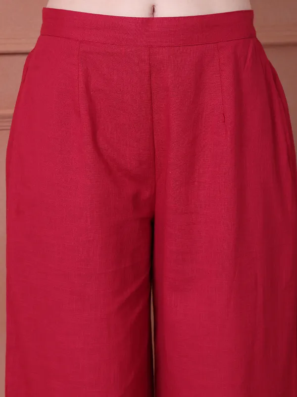 Maroon_Cotton_Solid_Casual_Co-Ords_For_Women