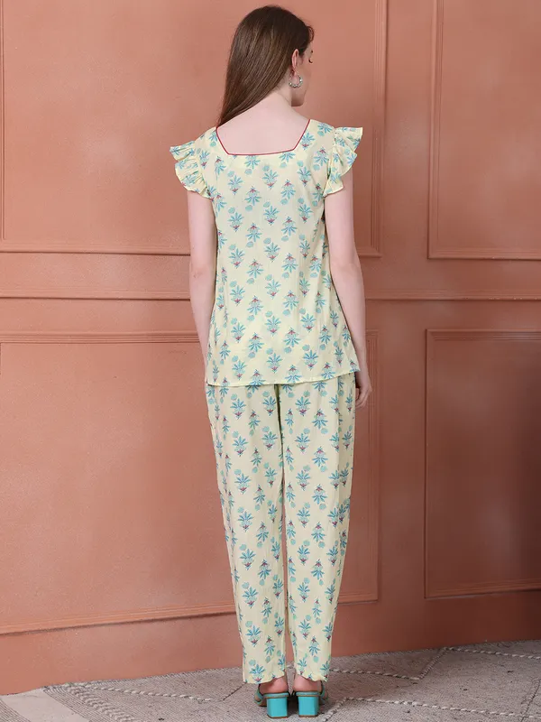 Yellow_Cotton_Printed_Casual_Co-Ords_For_Women