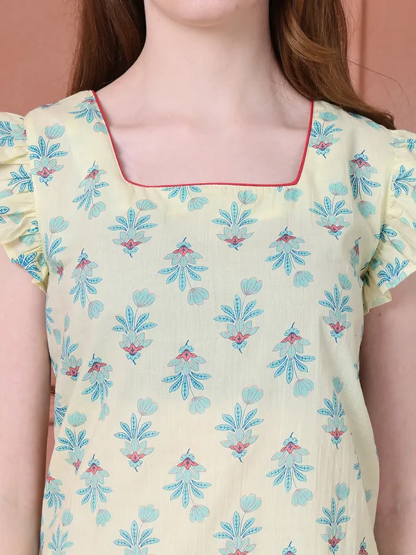 Yellow_Cotton_Printed_Casual_Co-Ords_For_Women
