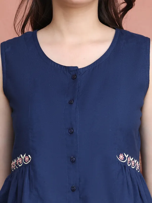 Navy_Blue_Cotton_Solid_Casual_Co-Ords_For_Women
