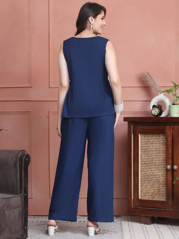 Navy_Blue_Cotton_Solid_Casual_Co-Ords_For_Women