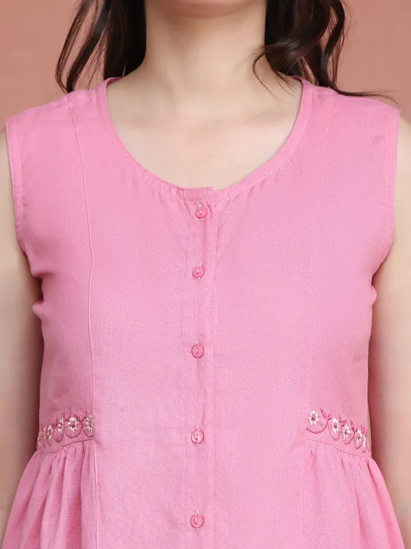 Pink_Cotton_Solid_Casual_Co-Ords_For_Women