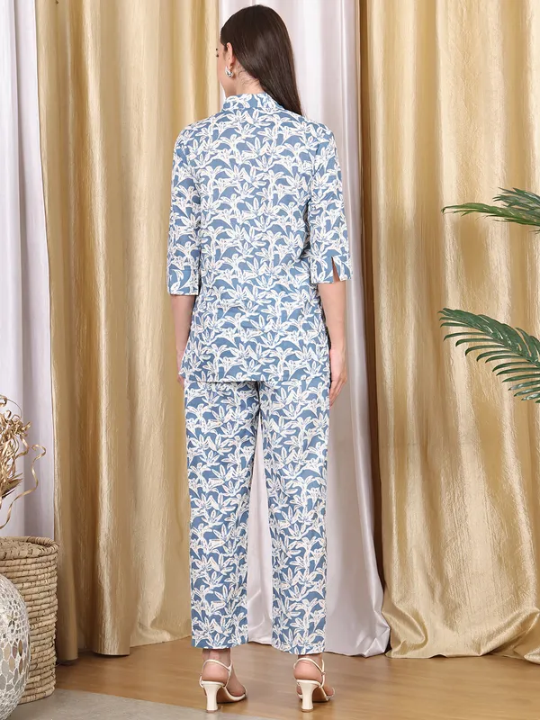 Blue_Cotton_Printed_Casual_Co-Ords_For_Women