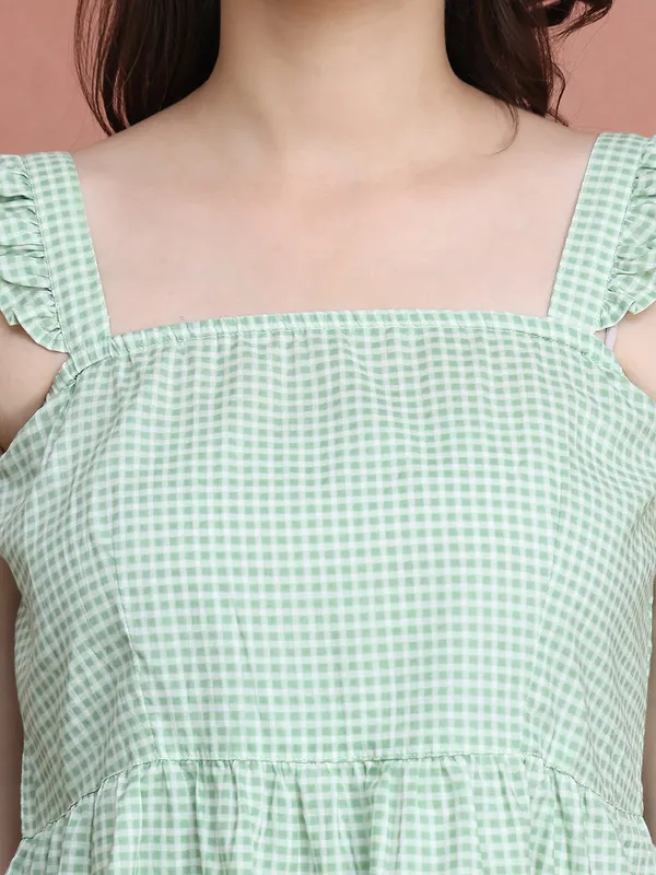 Green_Cotton_Checked_Casual_Co-Ords_For_Women