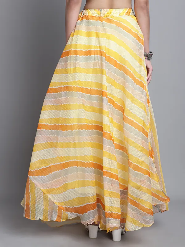 Yellow_Cotton_Kota_Doriya_Printed_Casual_Skirt_For_Women