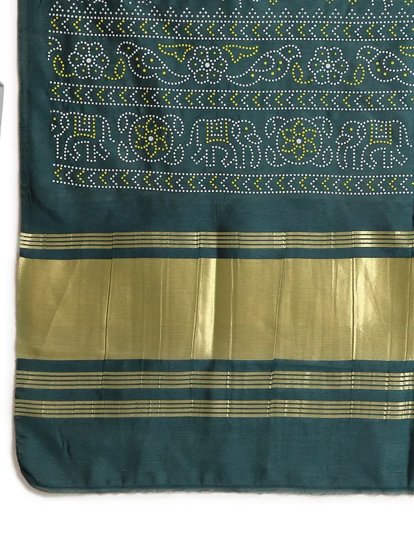 Teal_Muslin_Bandhej_Ethnic_Dupatta