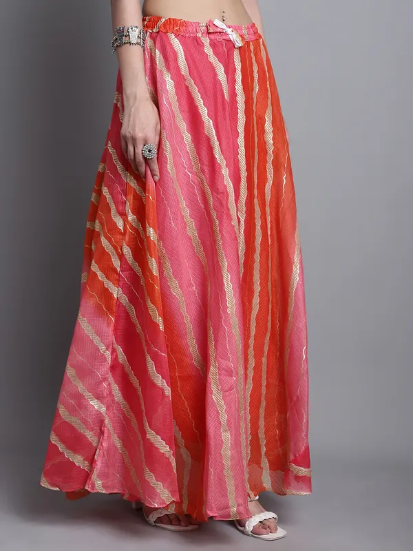 Pink_Cotton_Kota_Doriya_Printed_Casual_Skirt_For_Women