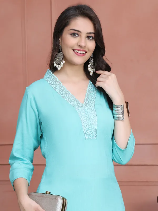 Sea_Green_Cotton_Solid_Casual_Kurta_Sets_For_Women