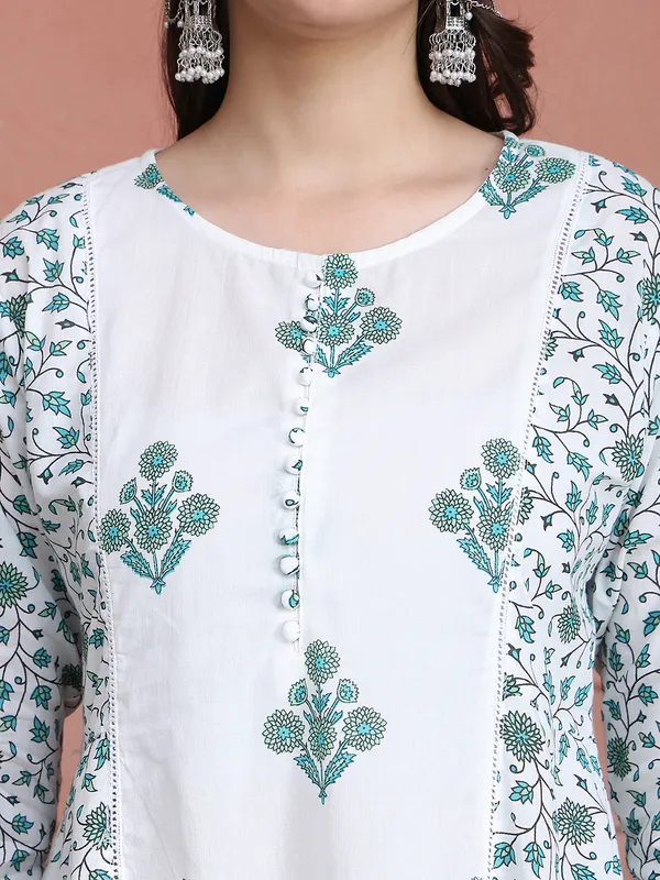 White_Cotton_Printed_Casual_Kurta_Sets_For_Women