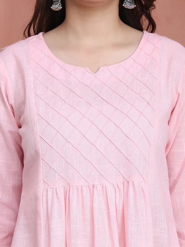 Pink_Cotton_Embroidered_Casual_Kurta_Sets_For_Women