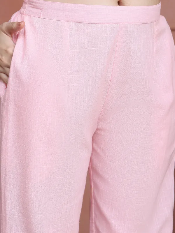 Pink_Cotton_Embroidered_Casual_Kurta_Sets_For_Women