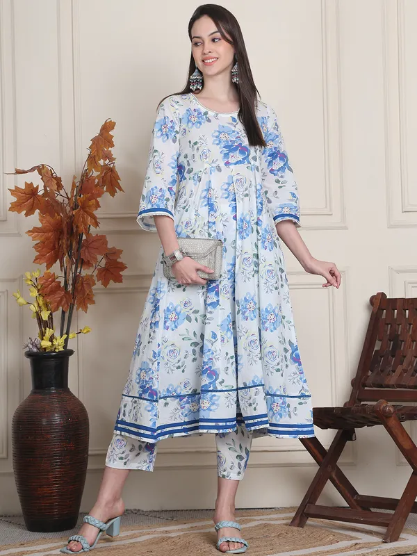 White_Cotton_Printed_Casual_Kurta_Sets_For_Women