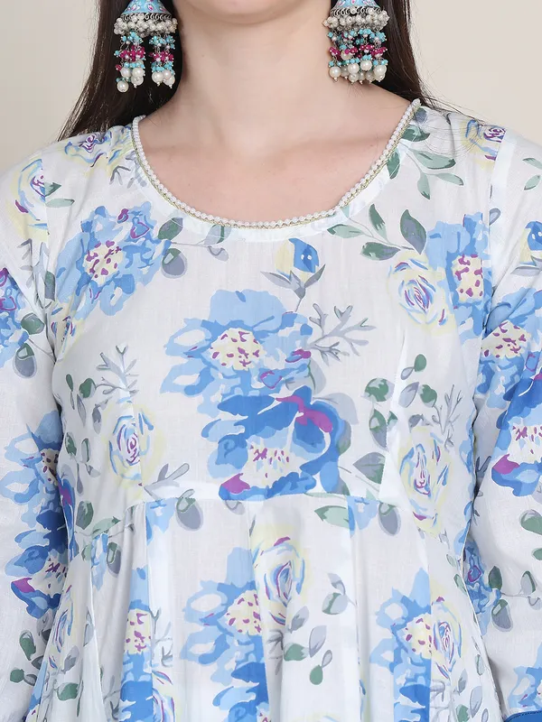 White_Cotton_Printed_Casual_Kurta_Sets_For_Women