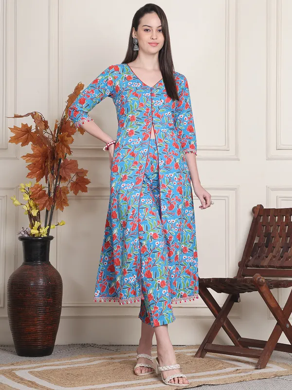 Blue_Cotton_Printed_Casual_Kurta_Sets_For_Women