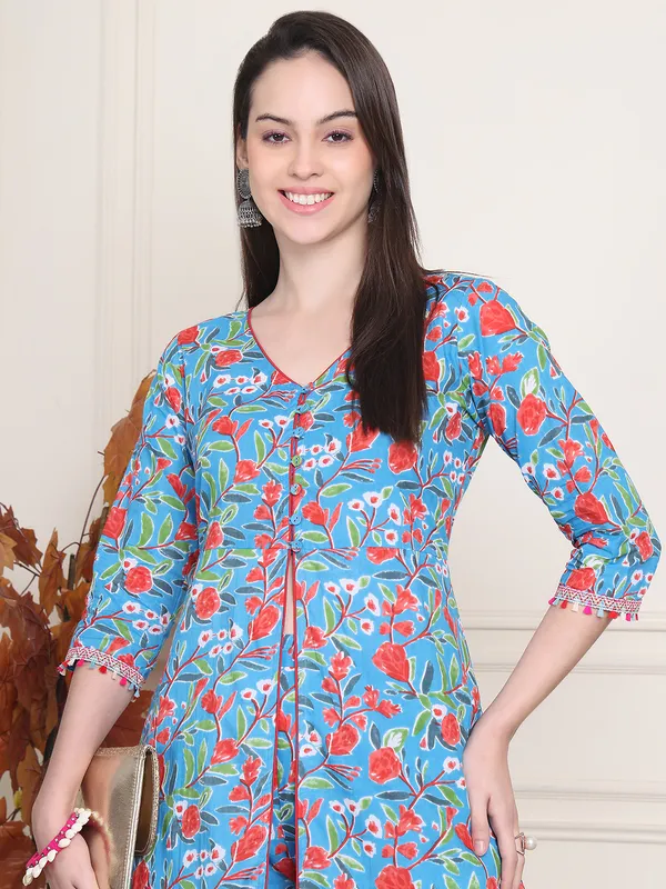 Blue_Cotton_Printed_Casual_Kurta_Sets_For_Women