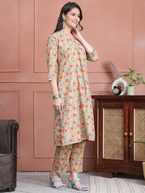 Brown_Cotton_Printed_Casual_Kurta_Sets_For_Women