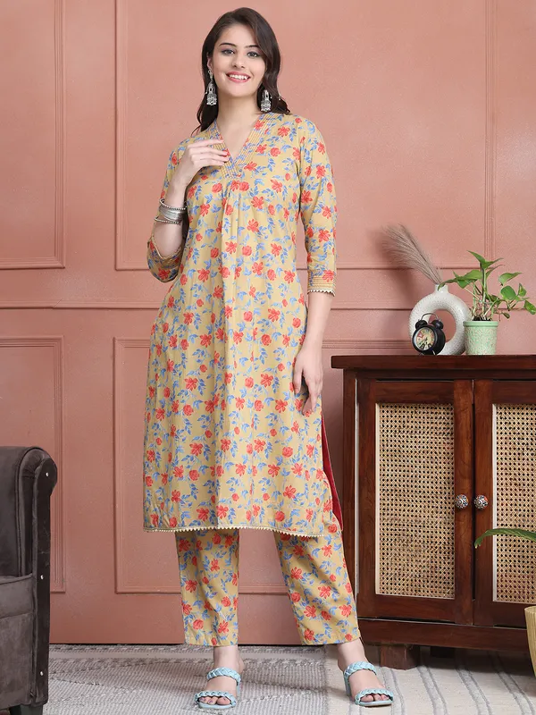 Brown_Cotton_Printed_Casual_Kurta_Sets_For_Women