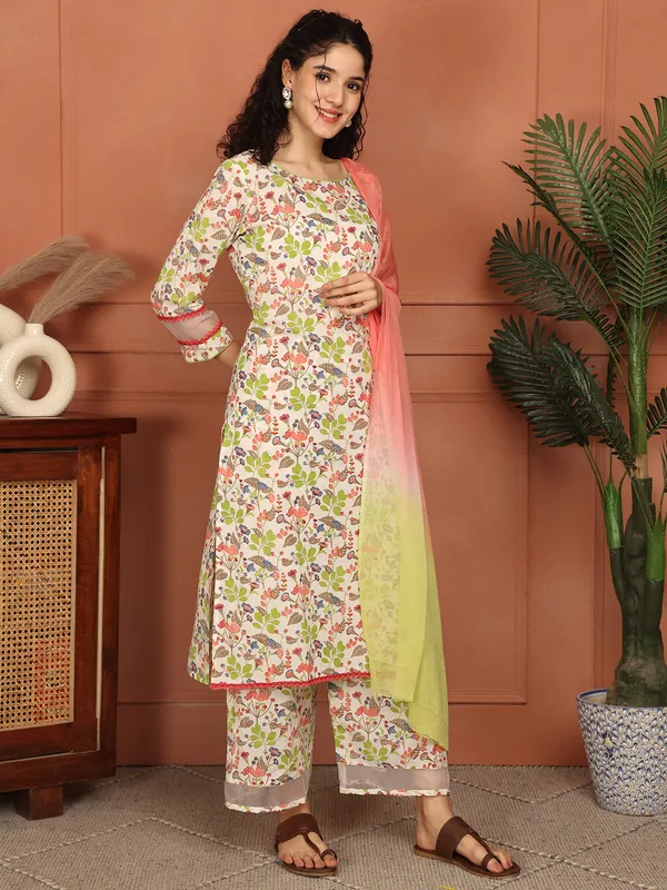 White_Cotton_Printed_Casual_Kurta_Sets_For_Women
