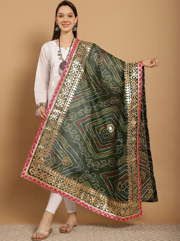 Green_Cotton_Kota_Doriya_Gota_Patti_Work_Dupatta