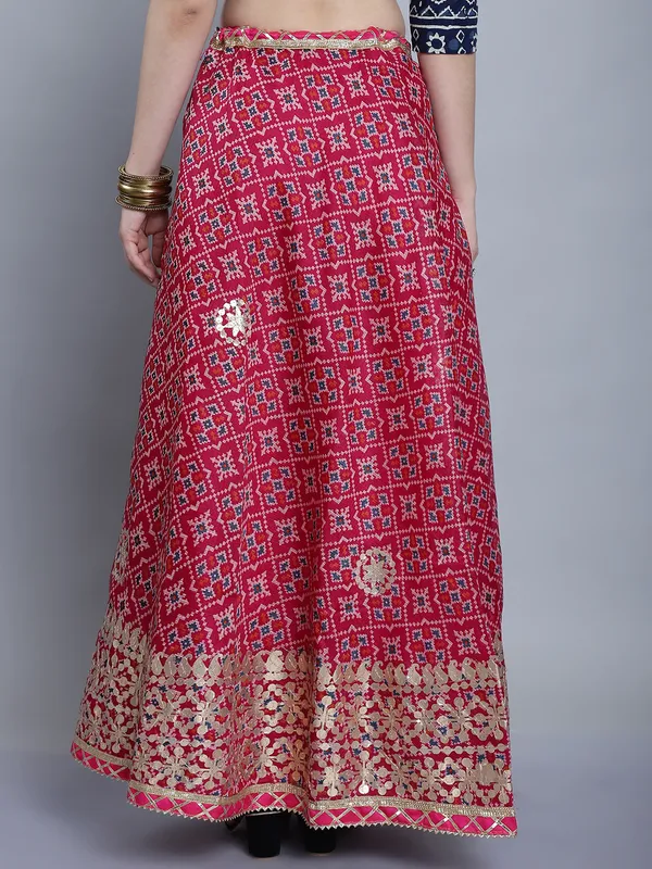 Pink_Cotton_Kota_Doriya_Printed_Gota_Patti_Work_Skirt_For_Women
