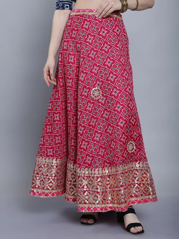 Pink_Cotton_Kota_Doriya_Printed_Gota_Patti_Work_Skirt_For_Women