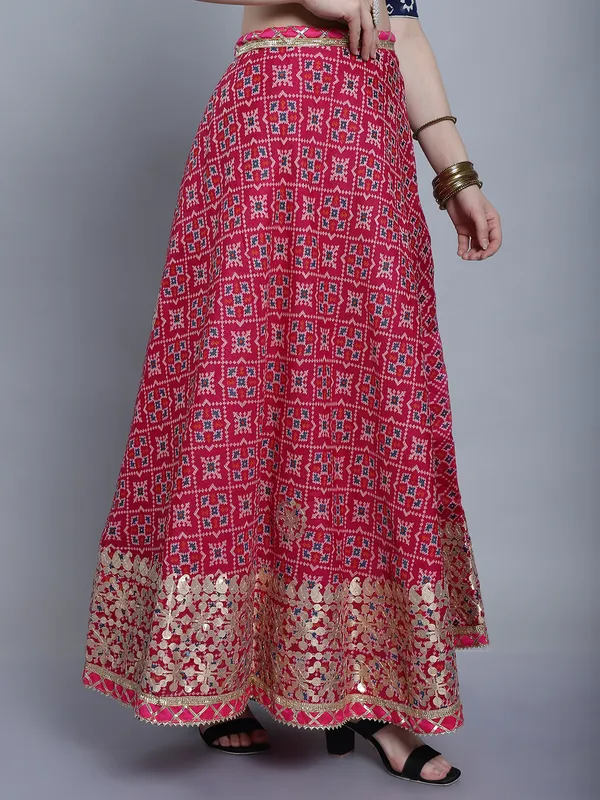 Pink_Cotton_Kota_Doriya_Printed_Gota_Patti_Work_Skirt_For_Women