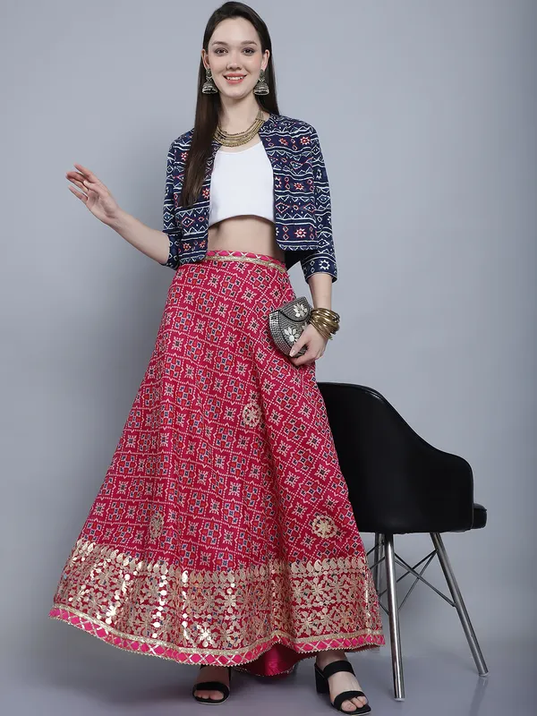 Pink_Cotton_Kota_Doriya_Printed_Gota_Patti_Work_Skirt_For_Women