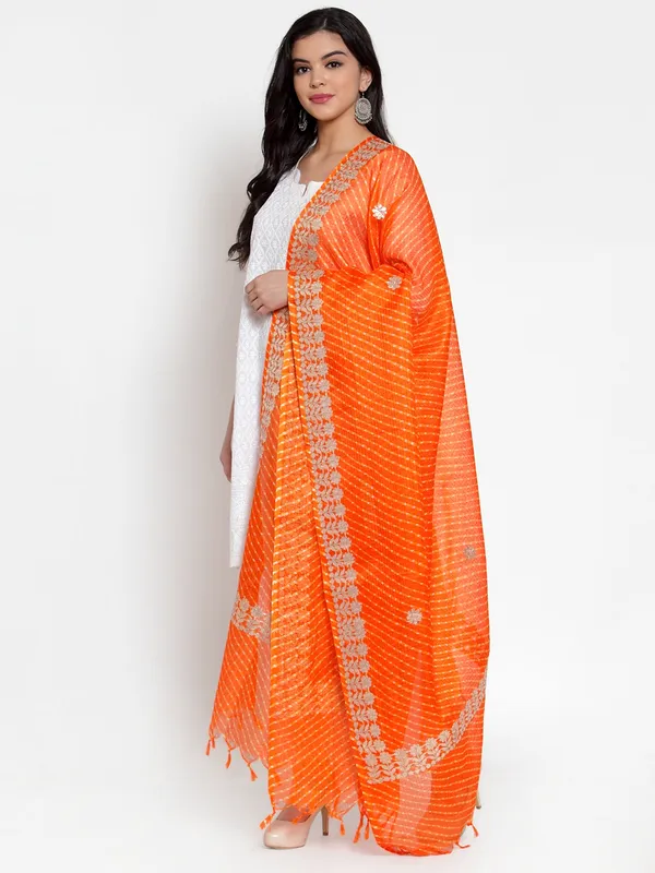 Orange_Cotton_Doriya_Gota_Patti_Dupatta