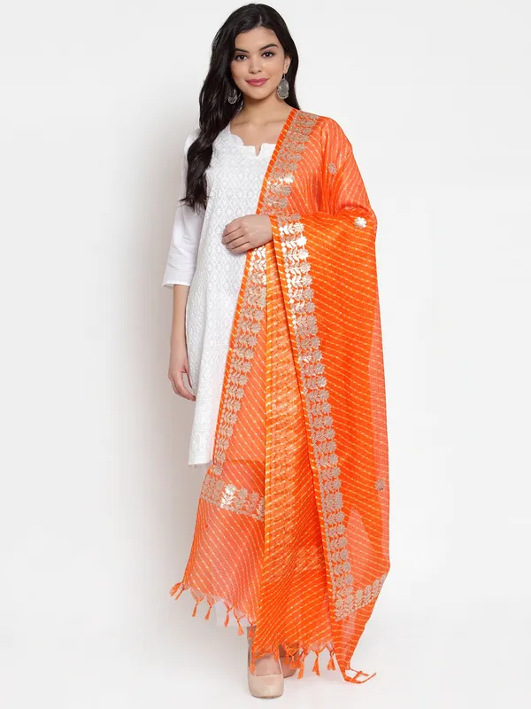 Orange_Cotton_Doriya_Gota_Patti_Dupatta