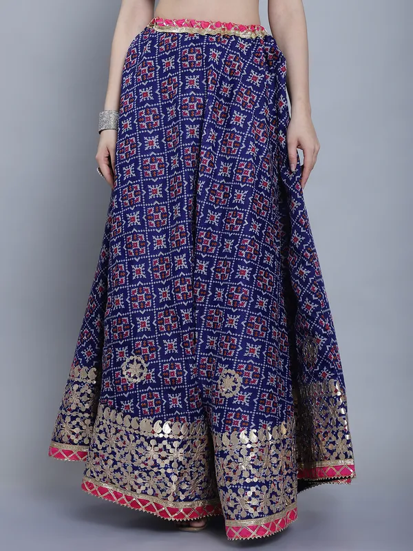 Blue_Cotton_Kota_Doriya_Printed_Gota_Patti_Work_Skirt_For_Women