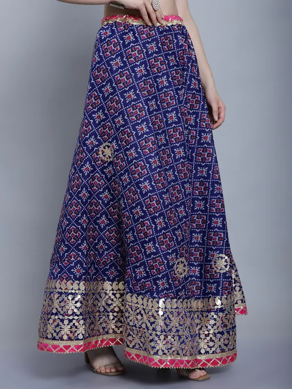 Blue_Cotton_Kota_Doriya_Printed_Gota_Patti_Work_Skirt_For_Women