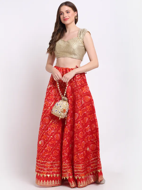 Red_Cotton_Kota_Doriya_Gota_Patti_Work_Skirt_For_Women