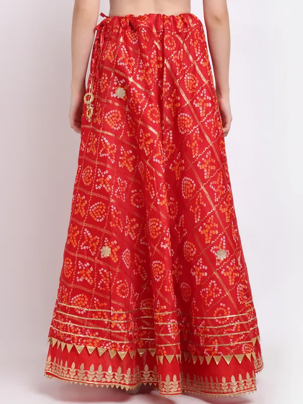 Red_Cotton_Kota_Doriya_Gota_Patti_Work_Skirt_For_Women