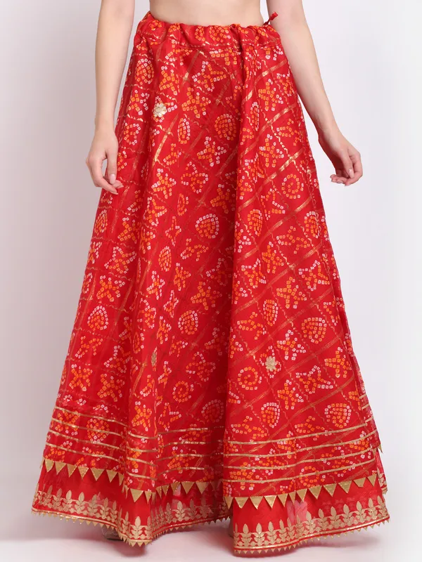 Red_Cotton_Kota_Doriya_Gota_Patti_Work_Skirt_For_Women