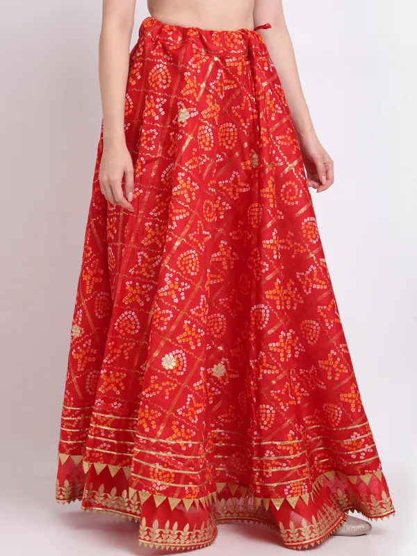 Red_Cotton_Kota_Doriya_Gota_Patti_Work_Skirt_For_Women
