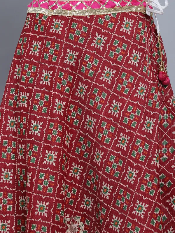 Maroon_Cotton_Kota_Doriya_Printed_Gota_Patti_Work_Skirt_For_Women