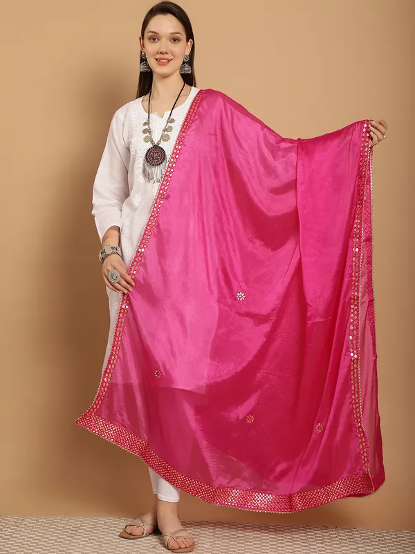 Pink_Crepe_Gota_Patti_Work_Ethnic_Dupatta