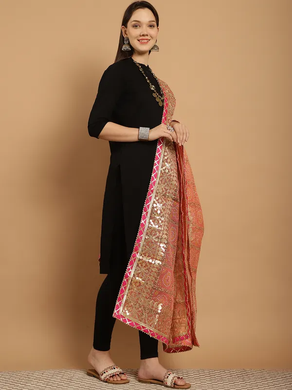 Peach_Cotton_Kota_Doriya_Gota_Patti_Work_Dupatta